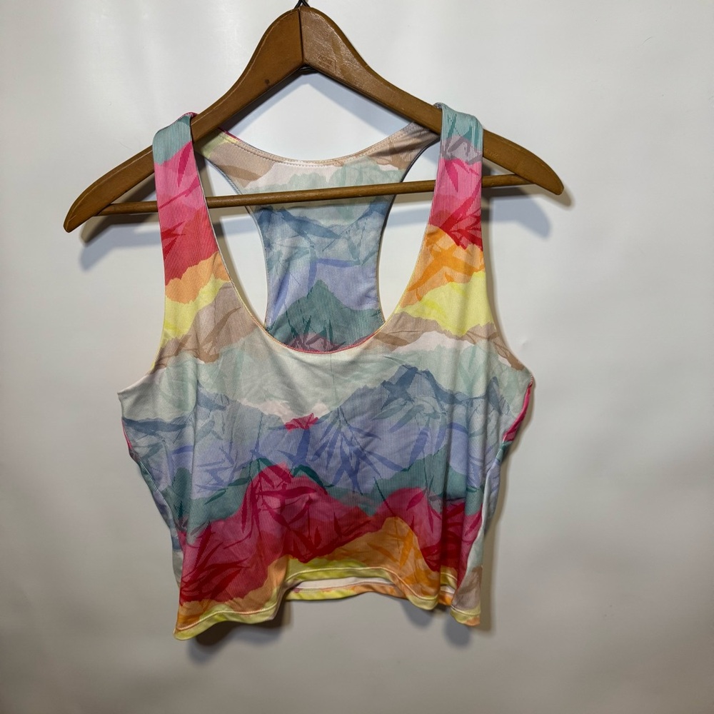 Pro Player Women's 1X Multi Color Racerback Crop Tank Top Athleisure Sporty
